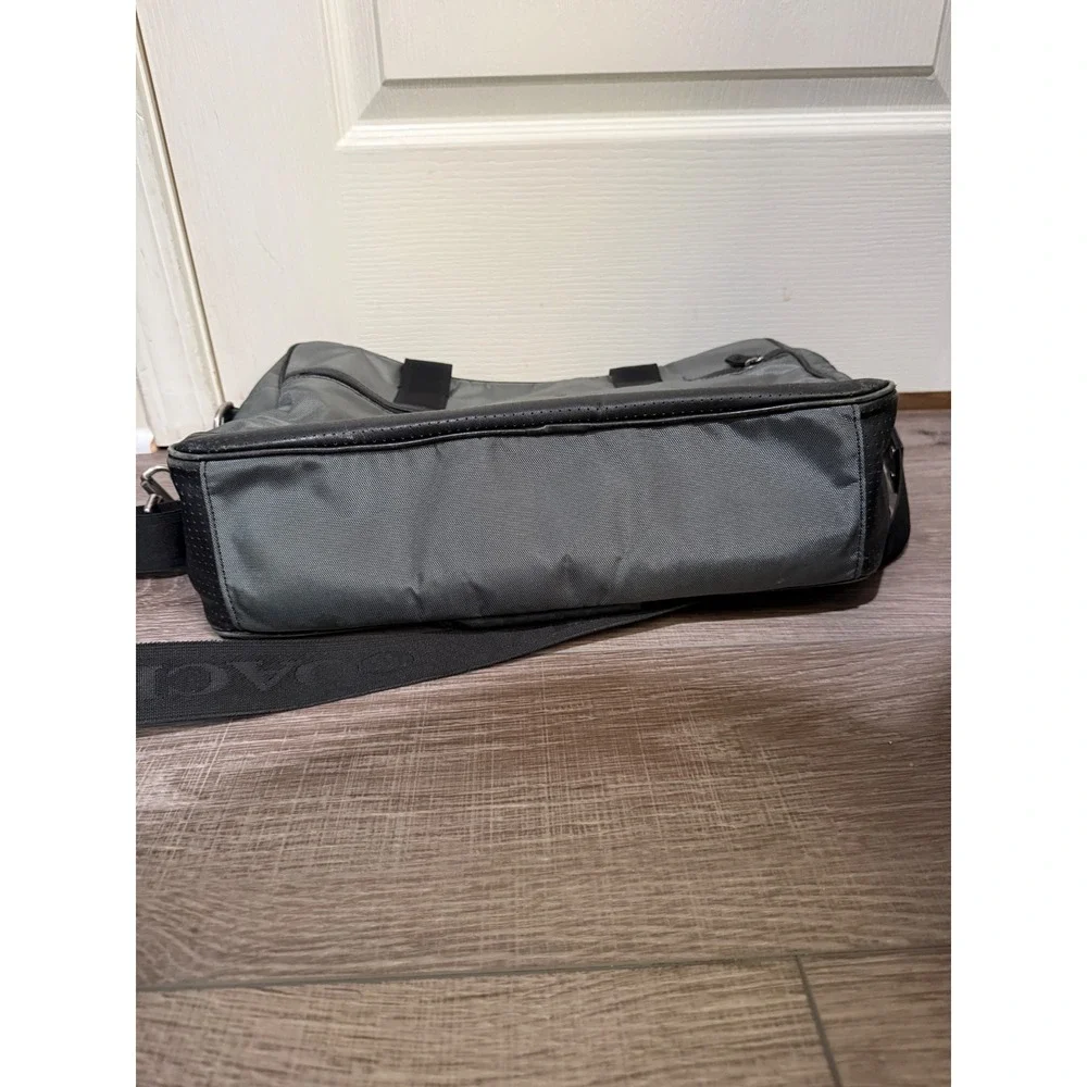 Coach Transatlantic‎ Nylon Laptop Briefcase Grey Black Messenger Bag F70354